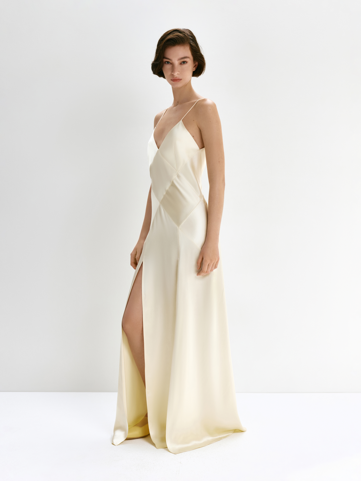 bevza satin bustier maxi dress BEVZA Gray Mermaid Maxi Dress BEVZA